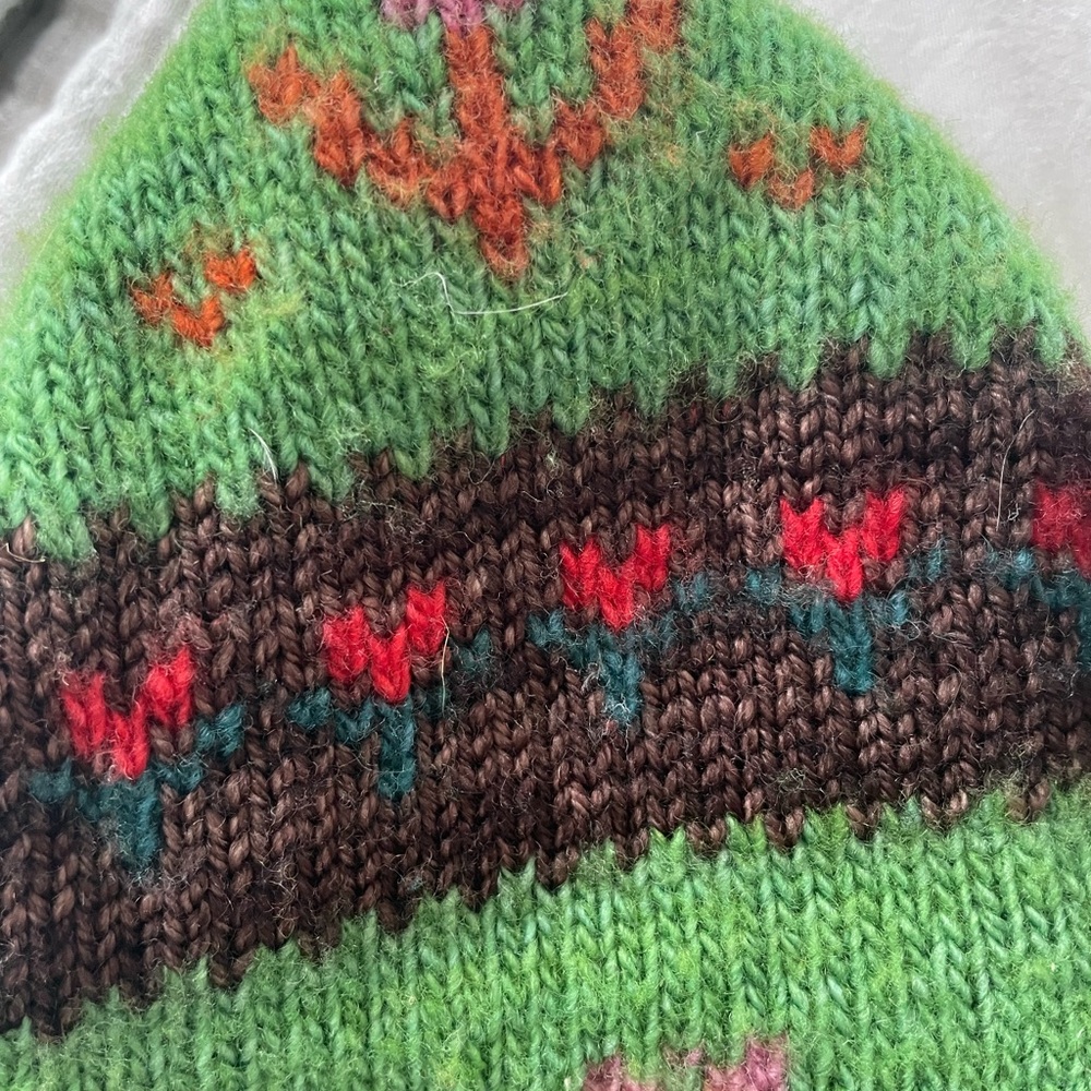 Loeffler Randall Green Wool Patterned Mittens - image 4